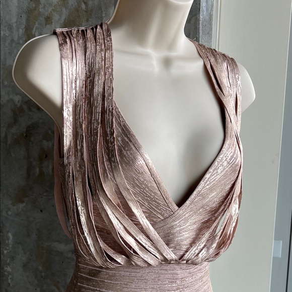 Herve Leger Shimmering Pink Mini Dress - Picture 6 of 7